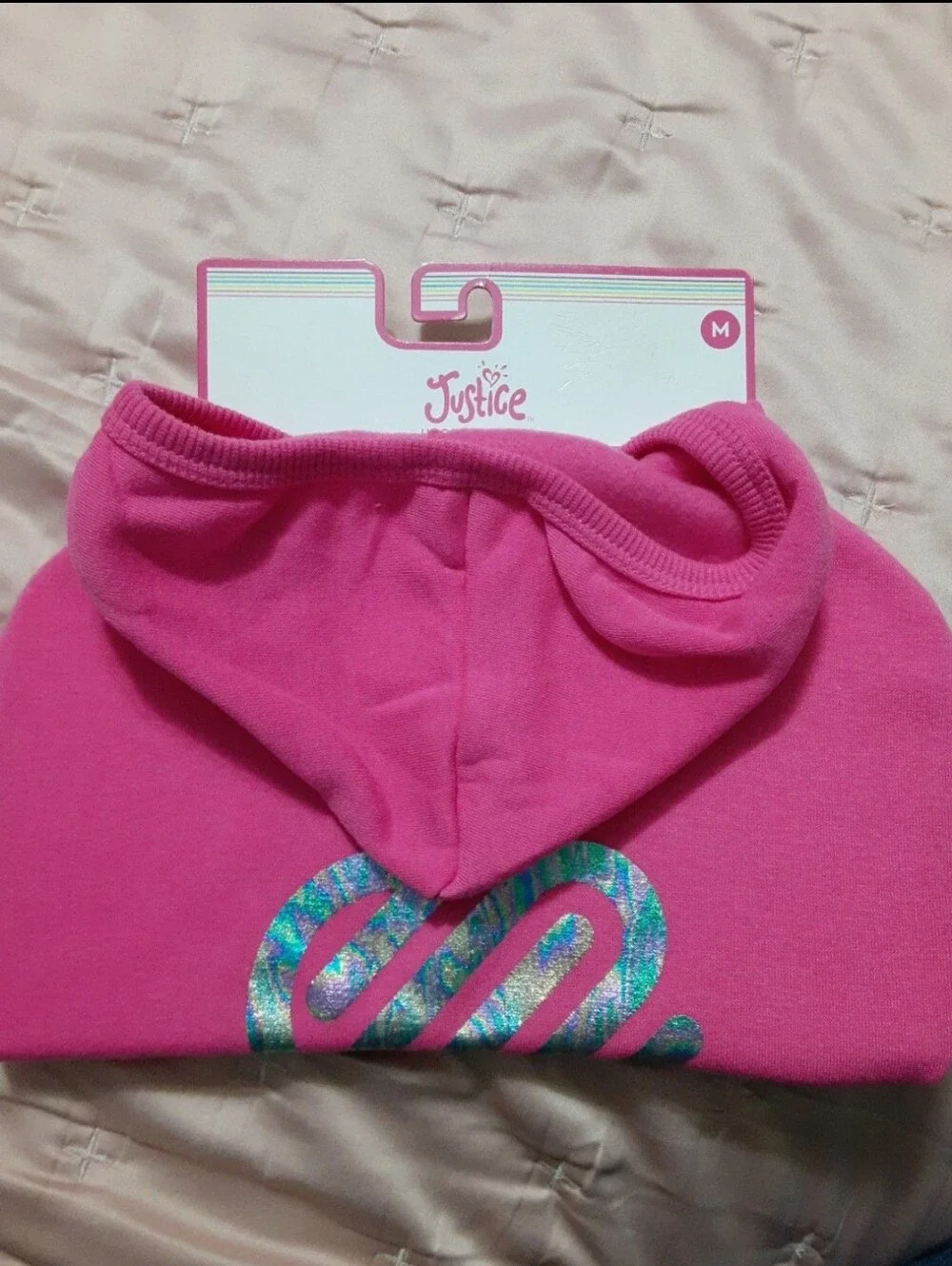 Justice Pink Hoodie Size Med